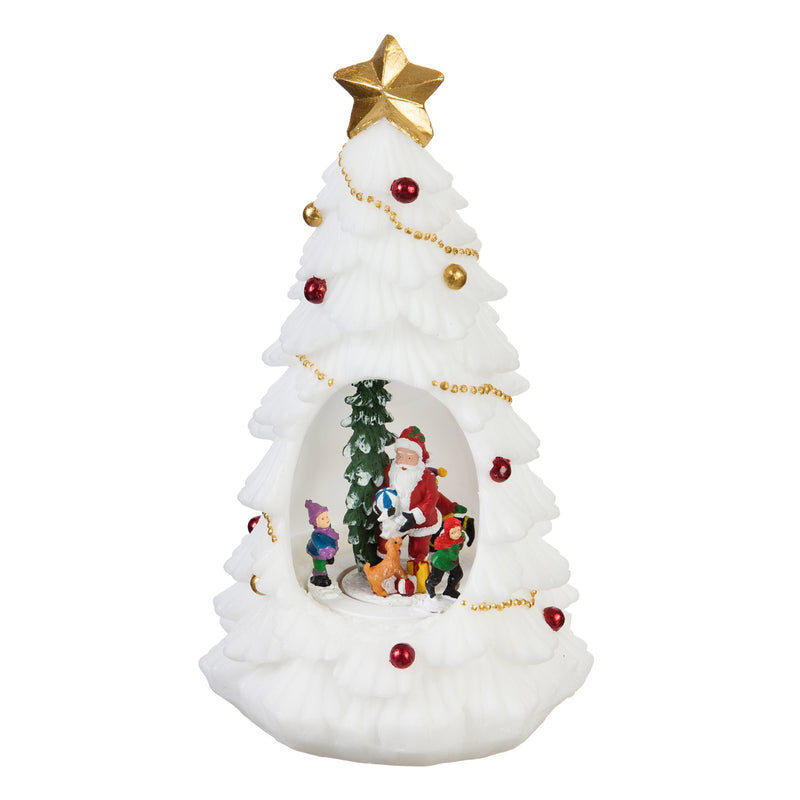 10'' Tall LED Christmas Tree and Santa with animated motion Table Décor