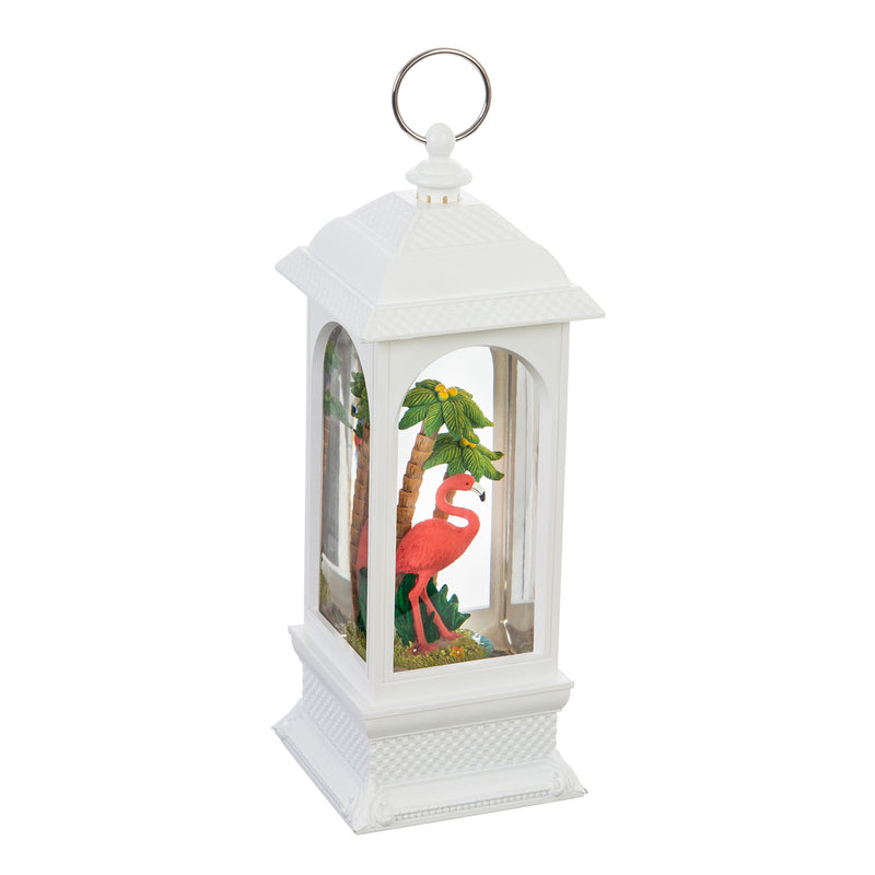 11'' Tall LED Lantern with Spinning Action and Timer Function, Flamingo,8led427