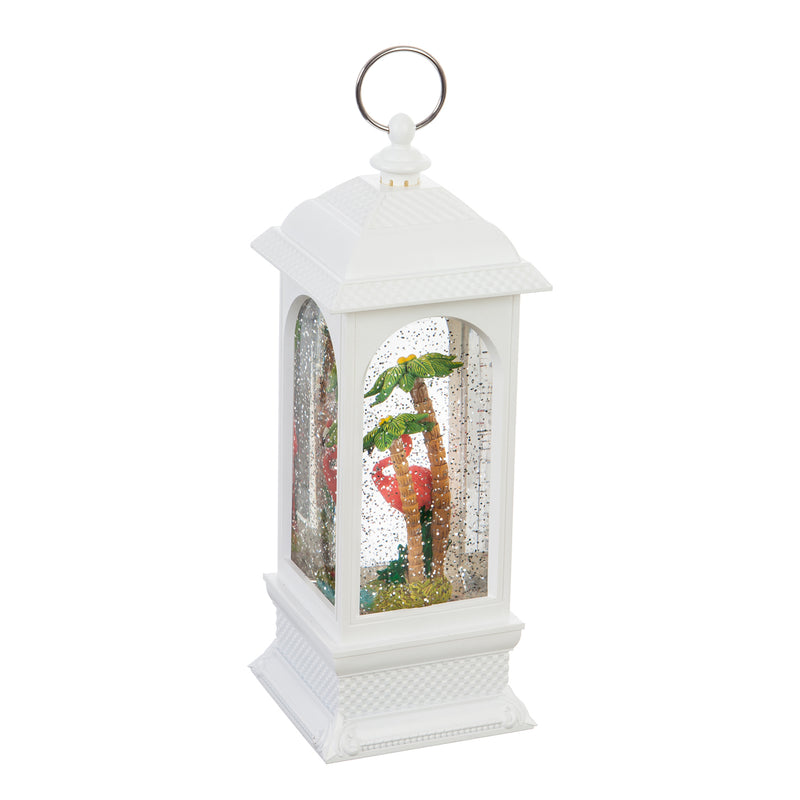 11'' Tall LED Lantern with Spinning Action and Timer Function, Flamingo,8led427