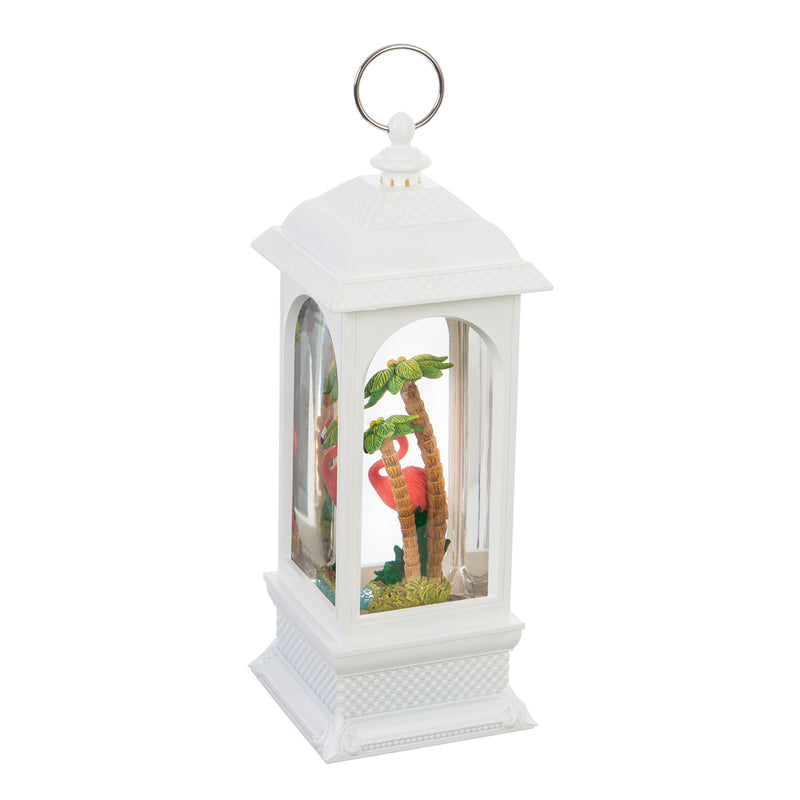 11'' Tall LED Lantern with Spinning Action and Timer Function, Flamingo,8led427