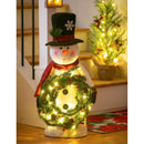 LED Snowman with Wreath Tabletop Decor,8led443