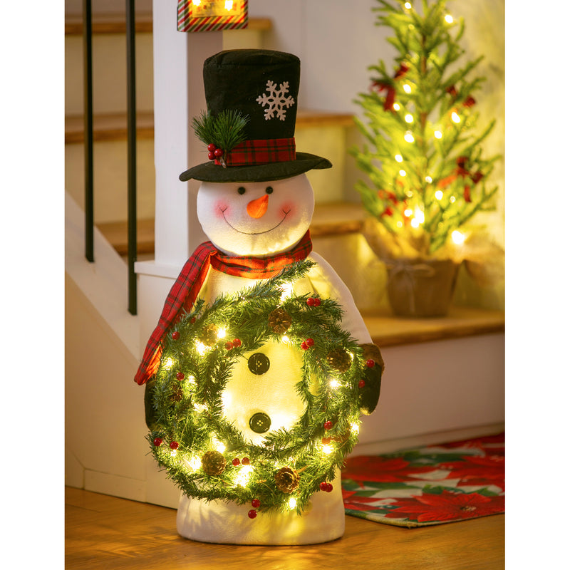 LED Snowman with Wreath Tabletop Décor,8led443