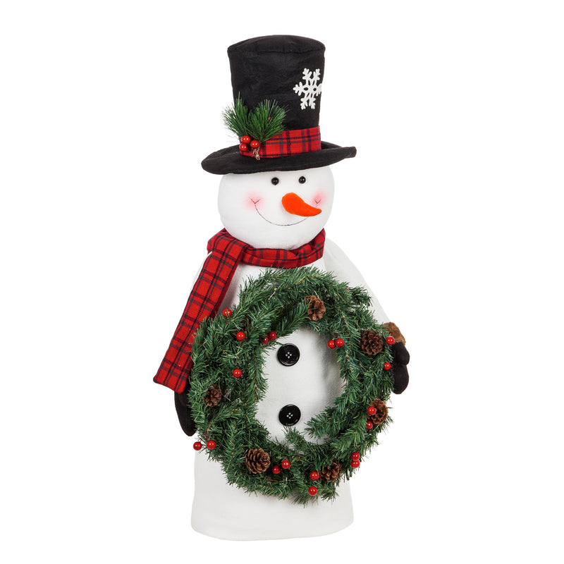 LED Snowman with Wreath Tabletop Décor