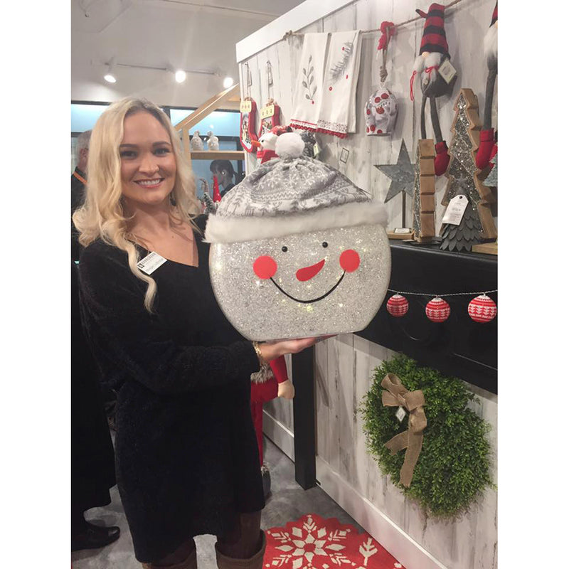 LED Snowman Face Tabletop Décor, Set of 2