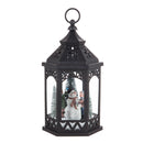 LED Lantern with Flower Cut-out Design and Snowman Scene,8led489