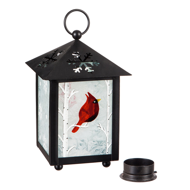 Led Lantern with Snowflake Cutout, 2 Assorted, Cardinal/Snowman