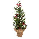 LED 30" Tree with Bows in Burlap Pot,8led514