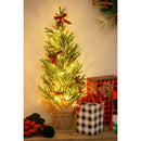 LED 30" Tree with Bows in Burlap Pot,8led514