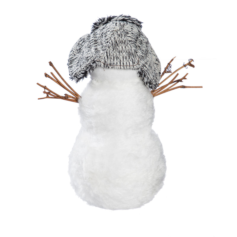 LED Fabric Snowman with Grey Hats Tabletop Décor, 2 Asst,8led527