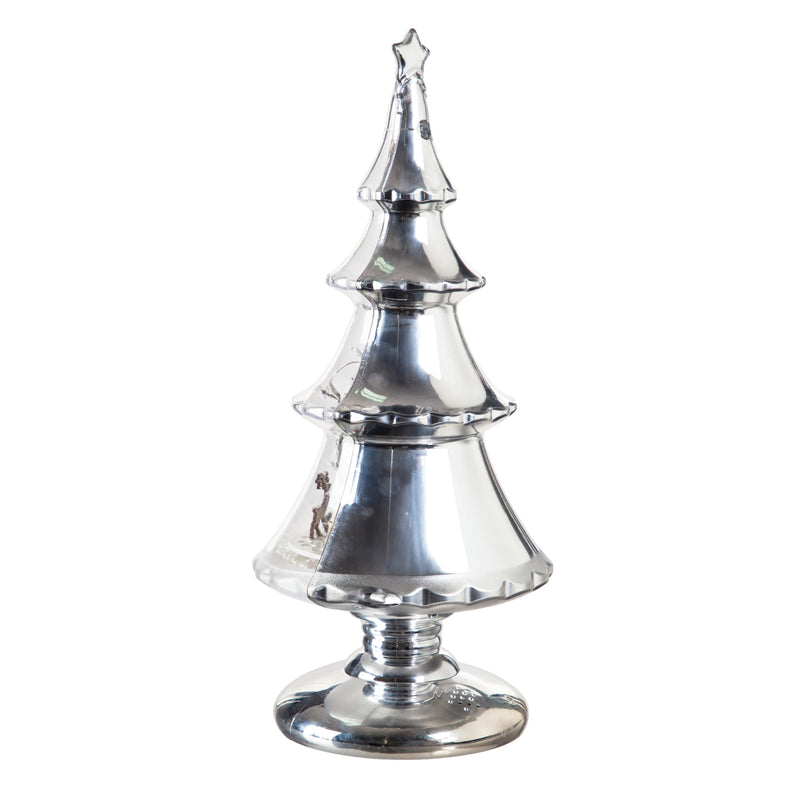 18" LED Musical Tree with Winter Scene Tabletop Decor,8led546