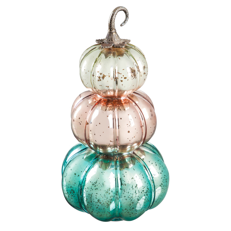 Glass LED Stacked Pumpkin Décor