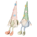 LED Plush Gnome with Flower Vine Hat Table Decor, 2 Asst,8led567