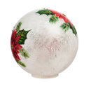 Glass Handpainted Poinsettia LED Globe, Set of 2,8led7185f