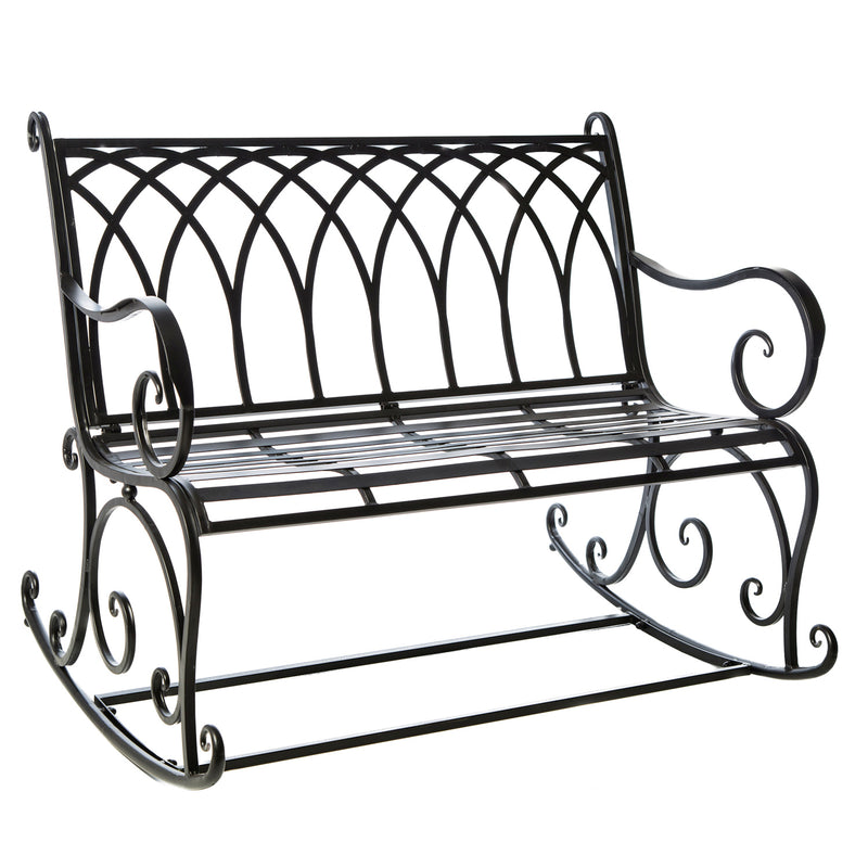 Black Rocking Garden Bench,8mb062