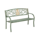Pineapple Metal Garden Bench - Verdigris,8mb123