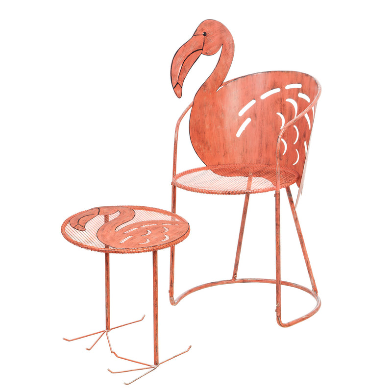 Flamingo Chair and Side Table, Set of 2, 22.44"x17.7"x38.18"