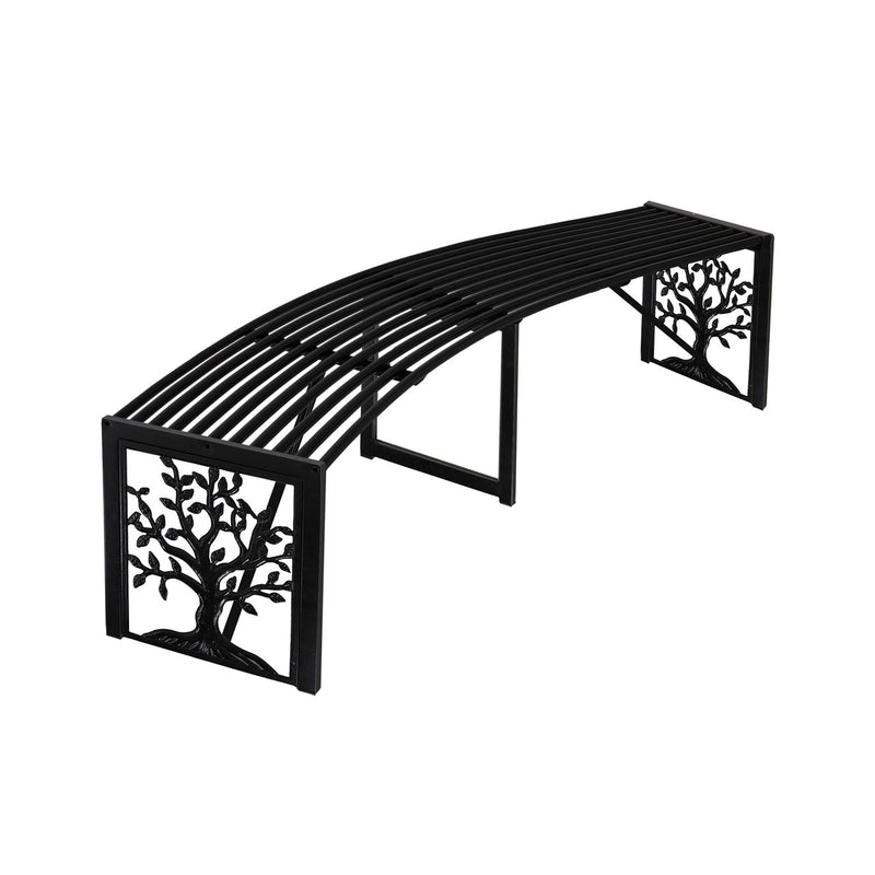 Curved Metal Bench Tree of Life, 55"x15.5"x16"