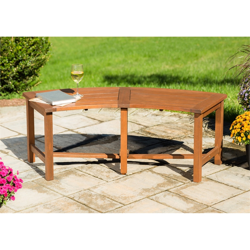 Curved Euclyptus Slat Bench,8mb157