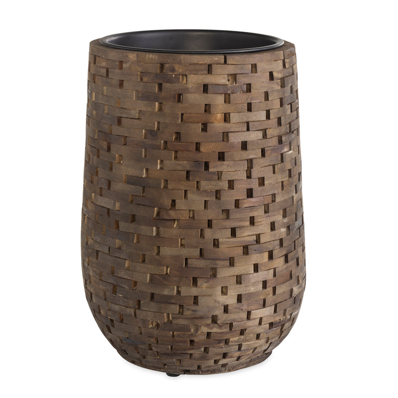 Evergreen Deck & Patio Decor,Recycled Acacia Woods Planter Large,12.59x12.59x17.71 Inches