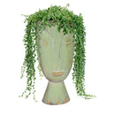 Green Rustic Metal Face Planter,8pmtl365