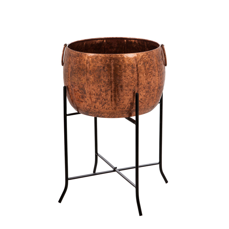Set of 3 Copper Planters with Stand,8pmtl5200