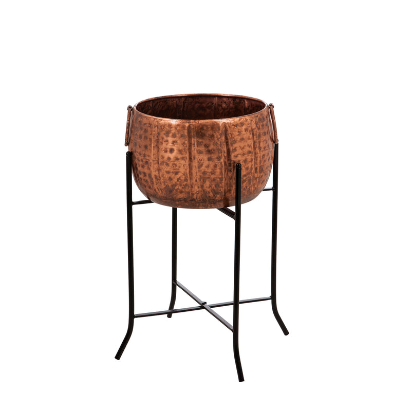 Set of 3 Copper Planters with Stand,8pmtl5200