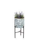 Painted Metal Planters with Stand Set of 3,8pmtl5215