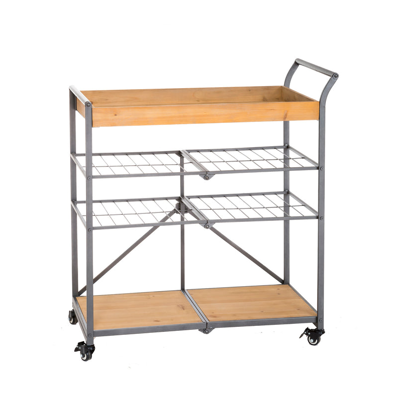Evergreen Wooden Folding Cart, 31'' x  16'' x 33'' inches.
