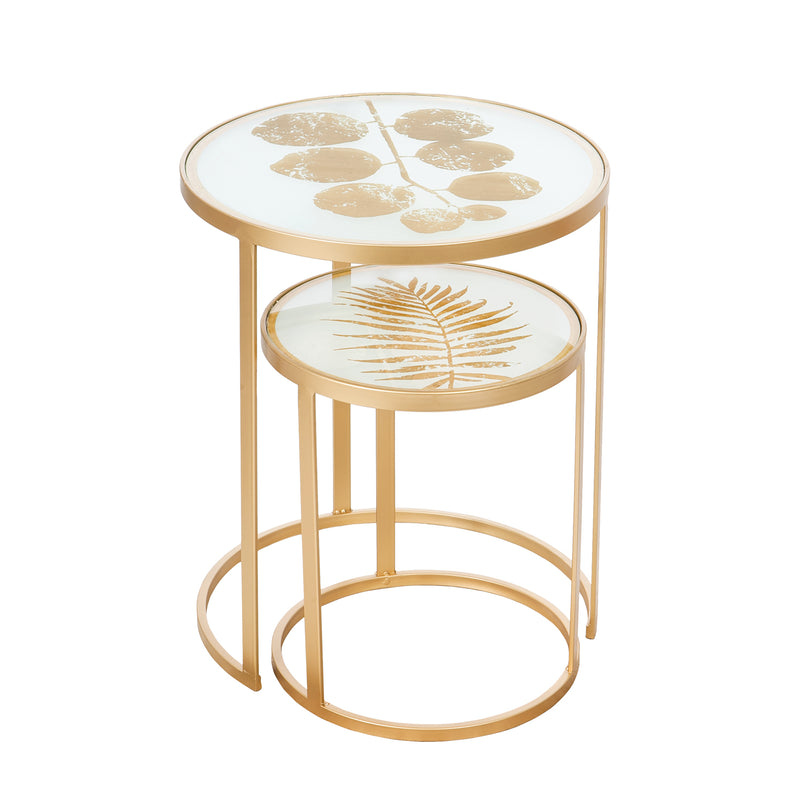 Evergreen Nested Metal Tables, Set of 2, 16.5'' x  16.5'' x 20.1'' inches.