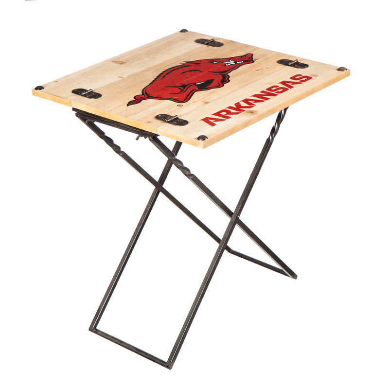 Evergreen Enterprises Folding Armchair Table, University of Arkansas, 19.9'' x  23.4'' x 19.9'' inches.