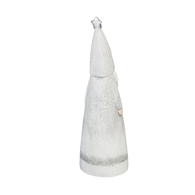 Ceramic Grey and White Santa Gnome Tabletop Decor, 2 Assorted,8tac065