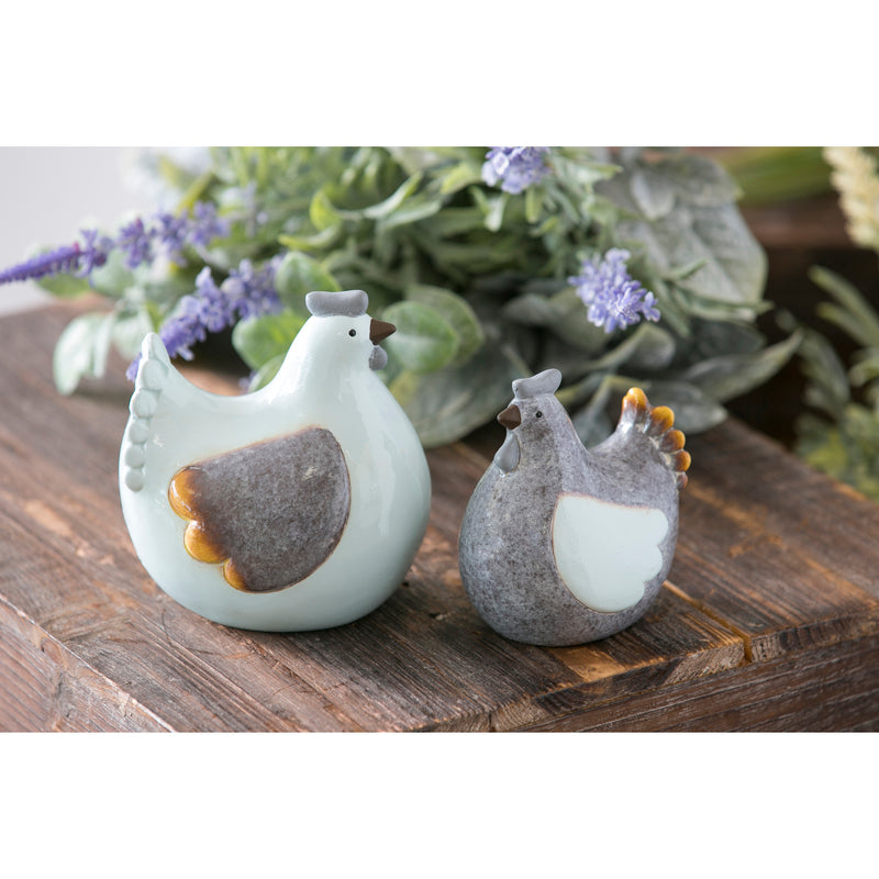 Ceramic Chicken Tabletop Decoration, Set of 2,8tac080