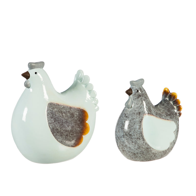 Ceramic Chicken Tabletop Decoration, Set of 2,8tac080