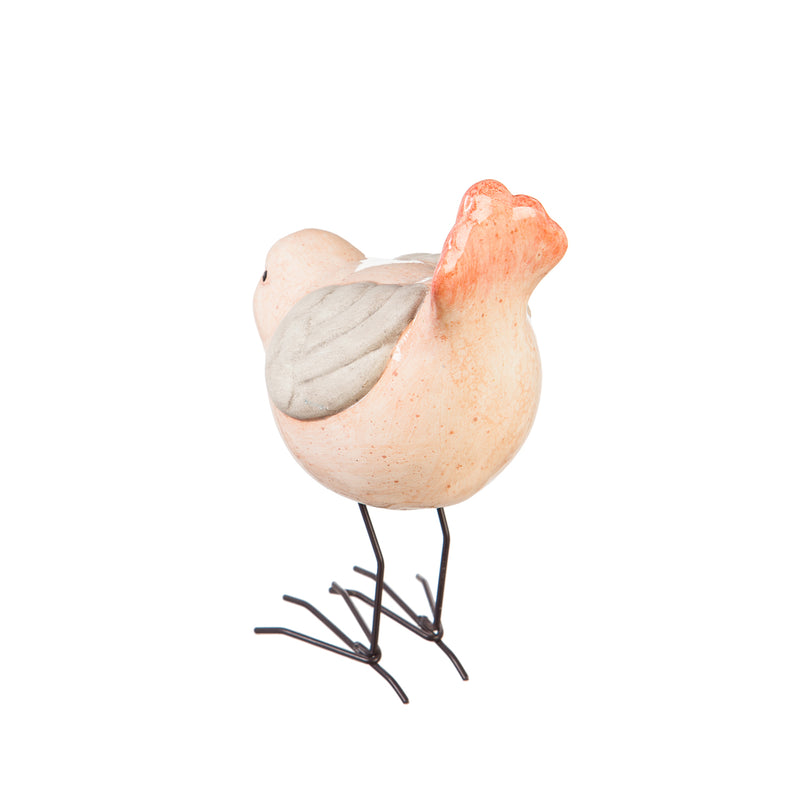 Ceramic Bird Tabletop Decoration, 4 Assorted: Pink, Blue, Green, Yellow,8tac084