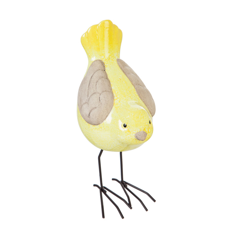 Ceramic Bird Tabletop Decoration, 4 Assorted: Pink, Blue, Green, Yellow,8tac084