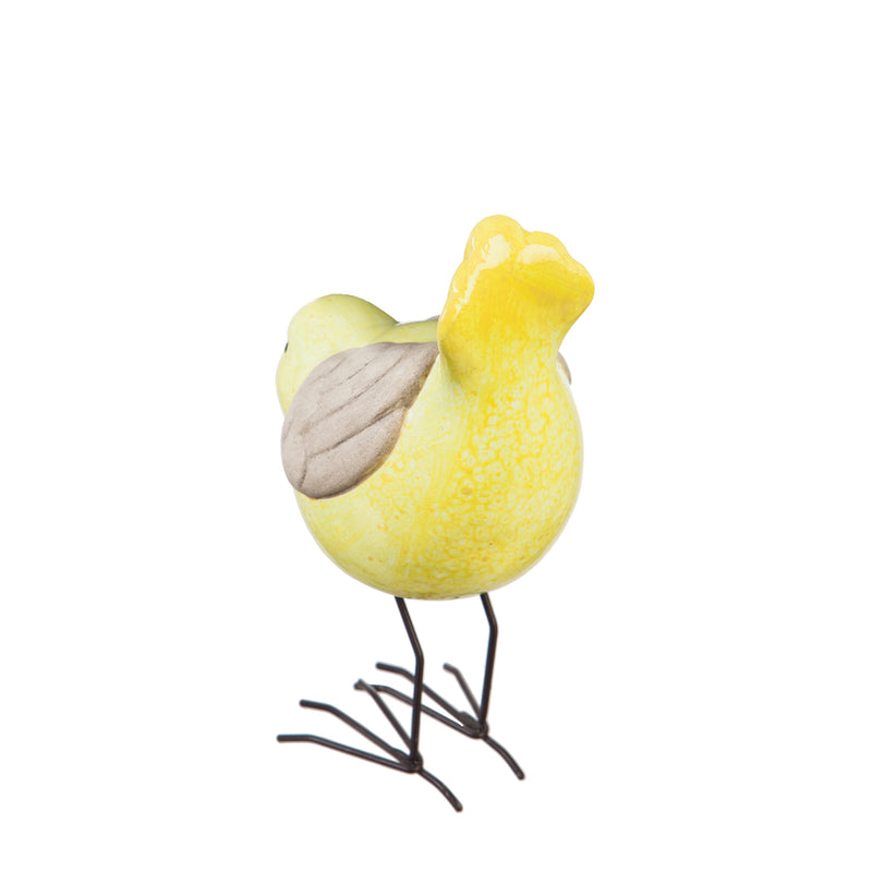 Ceramic Bird Tabletop Decoration, 4 Assorted: Pink, Blue, Green, Yellow,8tac084