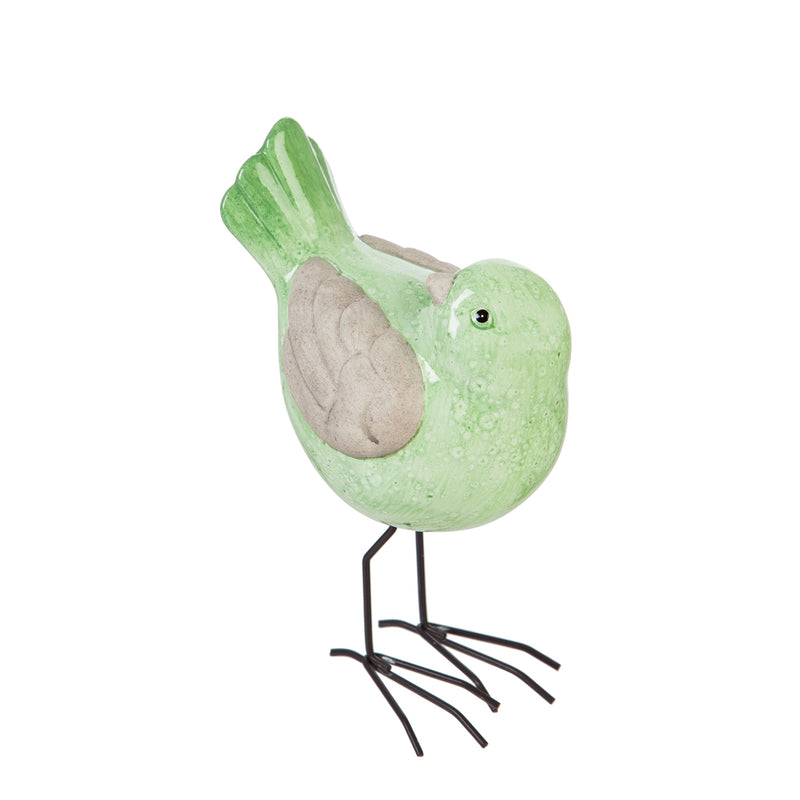 Ceramic Bird Tabletop Decoration, 4 Assorted: Pink, Blue, Green, Yellow,8tac084