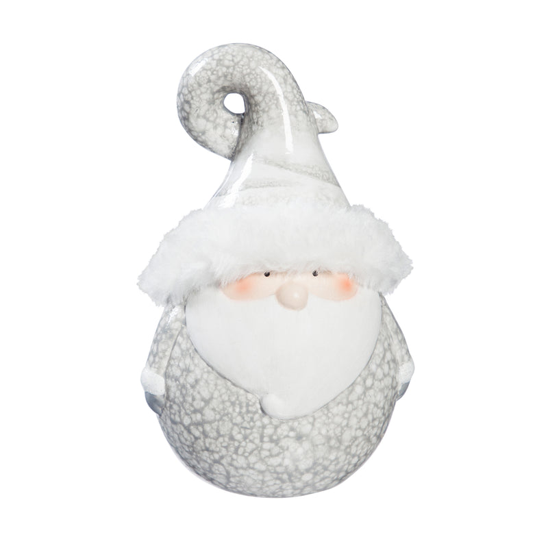 Terracotta Santa and Snowman with Crackle Effect Tabletop Décor, 2 Asst