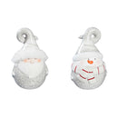Terracotta Santa and Snowman with Crackle Effect Tabletop Decor, 2 Asst,8tac087