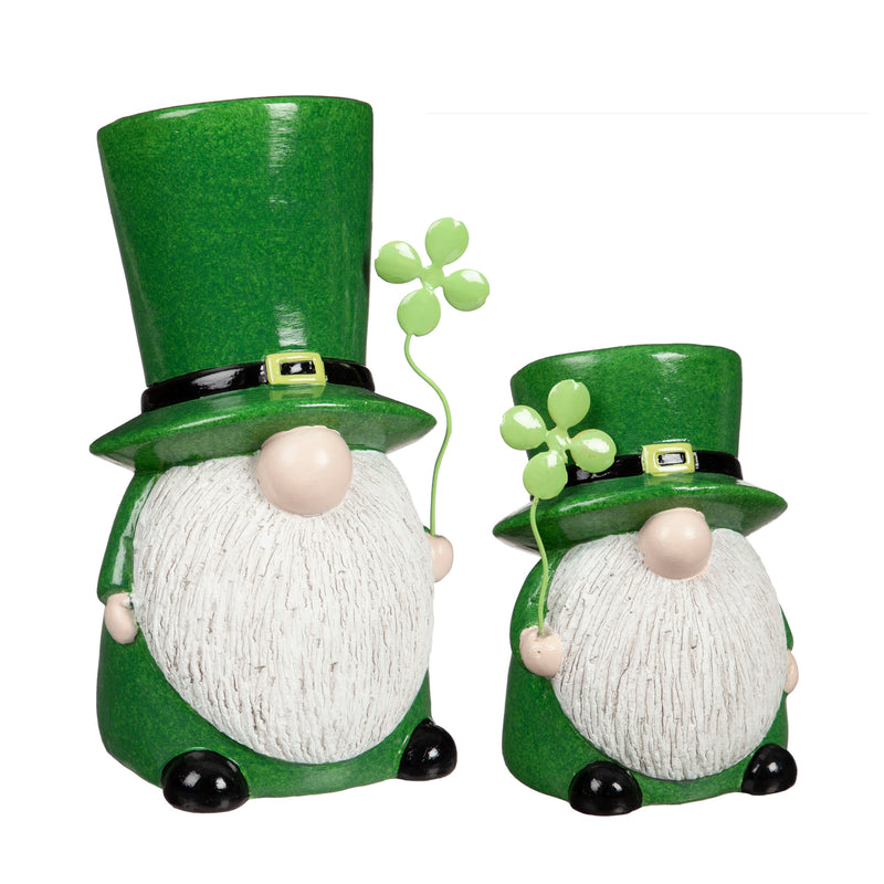 Terracotta St. Patrick's Day Gnome Table Décor, Set of 2, 4.3'' x 4.3'' x 9'' inches