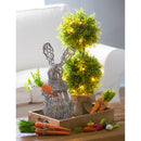 Rattan Rabbit with Carrot Tabletop Decoration,8taf004