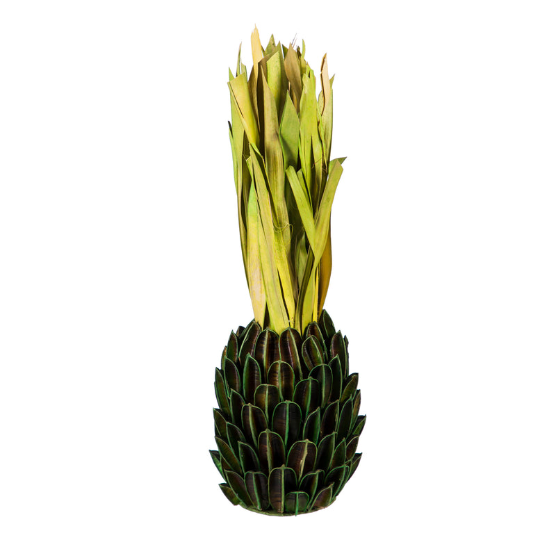 Natural Fiber Pineapple Tabletop Decoration, 2 Assorted: Yellow, Green