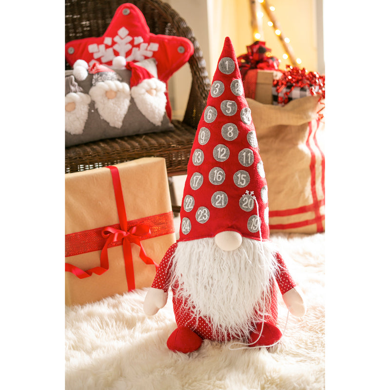 31" Fabric Gnome Décor with Advent Calendar Hat