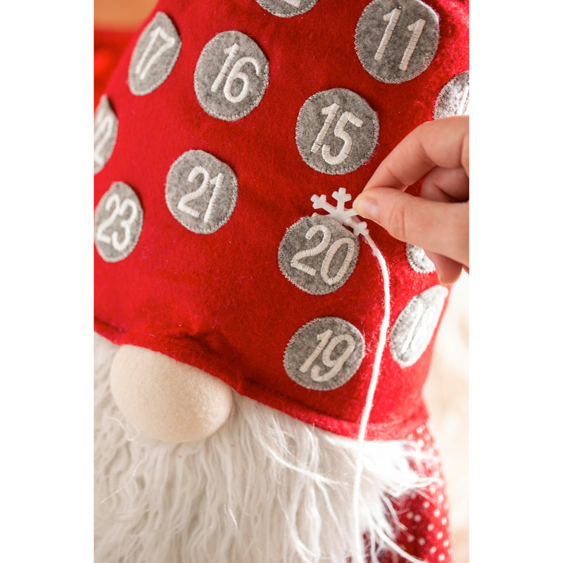 31" Fabric Gnome Décor with Advent Calendar Hat