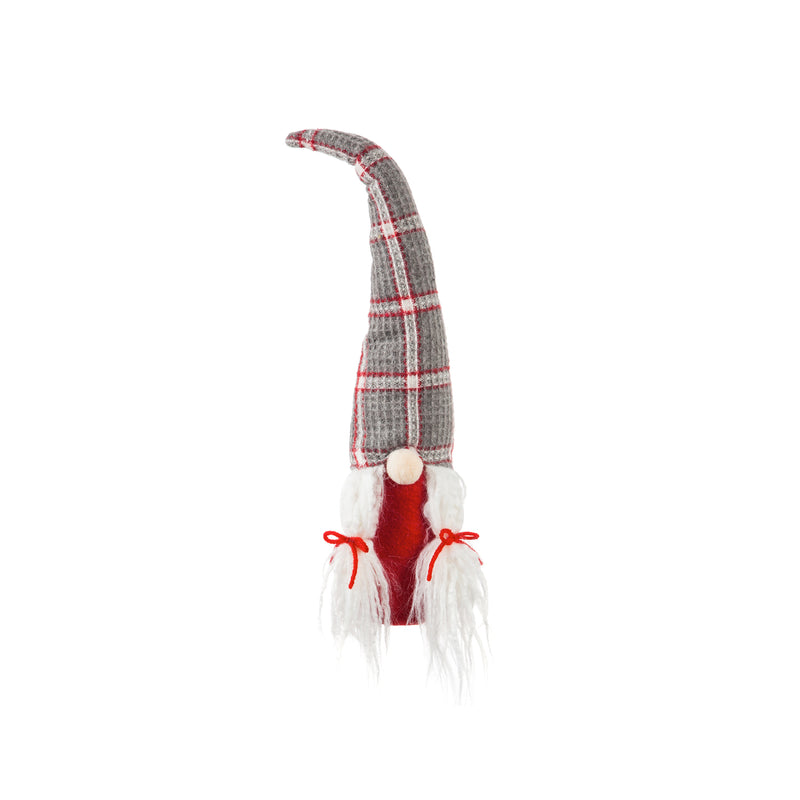 Plush Gnome Couple Tabletop Decor, Red/Gray, 2 Asst