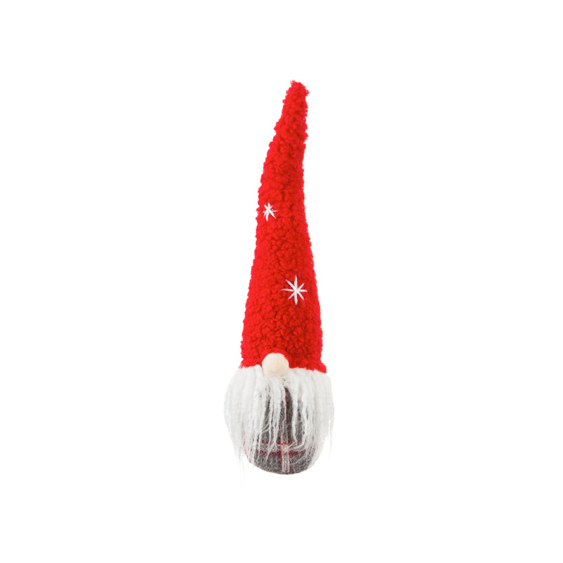 Plush Gnome Couple Tabletop Decor, Red/Gray, 2 Asst