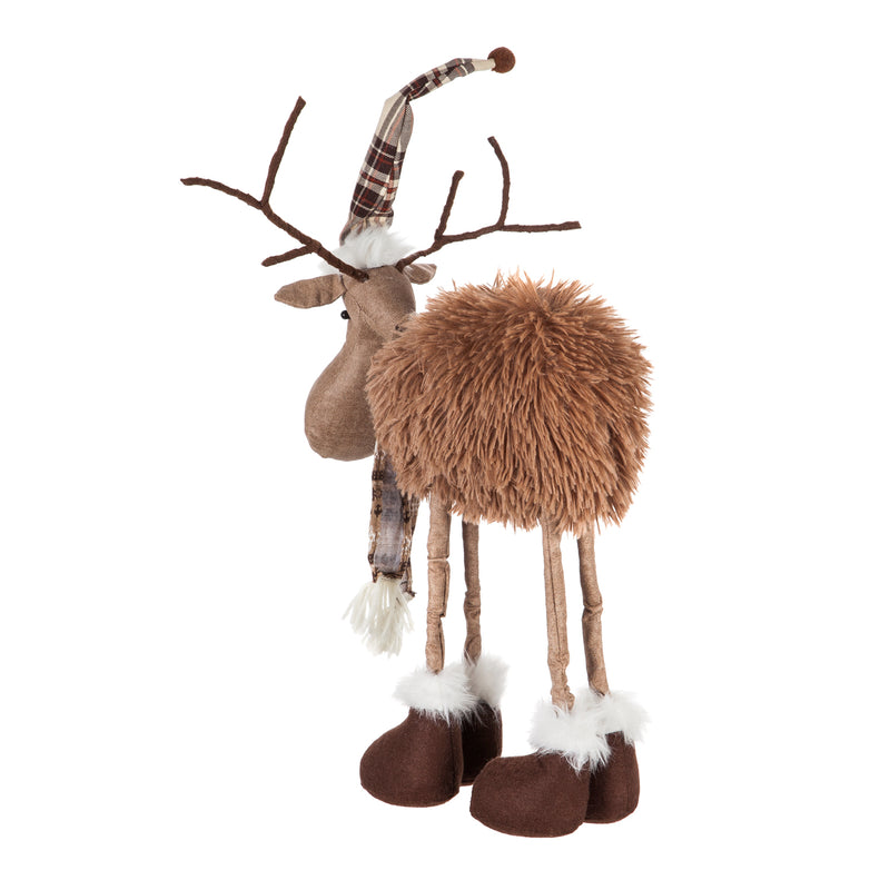 21" Standing Fabric Moose with Hat and Scarf Tabletop Décor