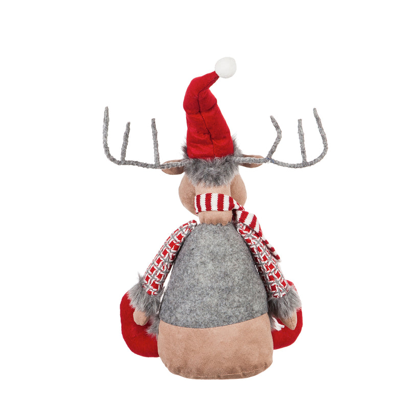 15" Fabric Sitting Moose Tabletop Décor