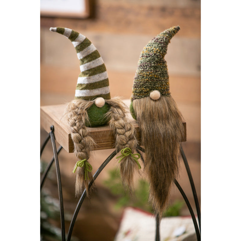 Fabric Gnome Couple Tabletop Decor, Girl/Boy, 2 Asst