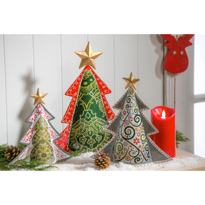 Evergreen White Polystone Birch Bark Reindeer Décor, 2 Assorted, 8.4'' x 11'' x 2.9'' inches